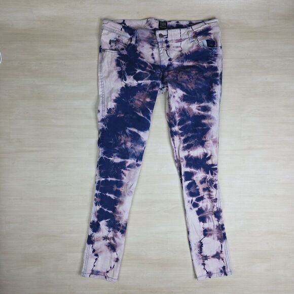 Tripp NYC Jeans Tie Dye Pants Punk Rocker Y2K Goth Slim Leg Size 32 / 15 - Picture 1 of 8